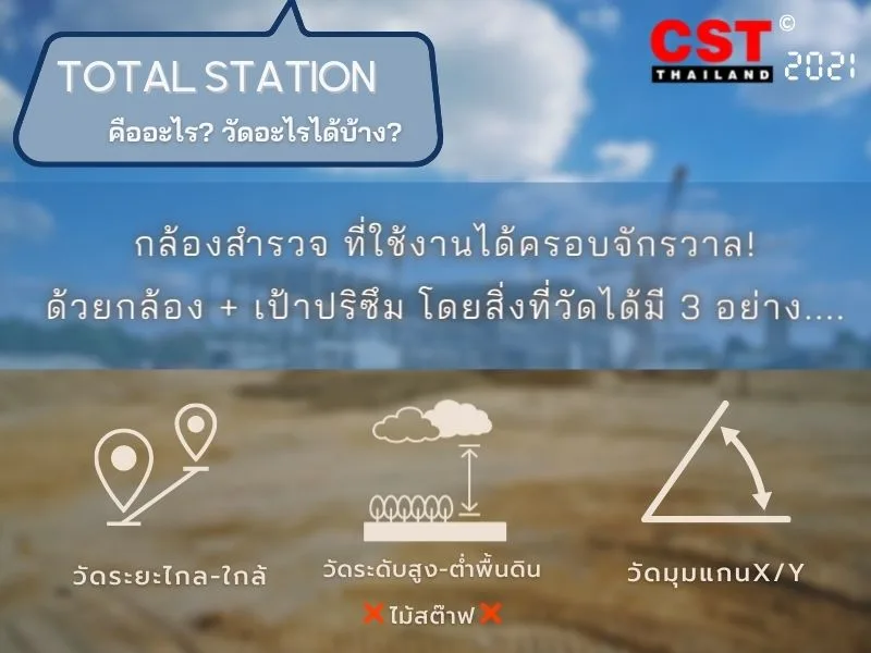 Total Station (กล้องประมวลผลรวม) คืออะไร? ใช้วัดอะไรได้บ้าง?