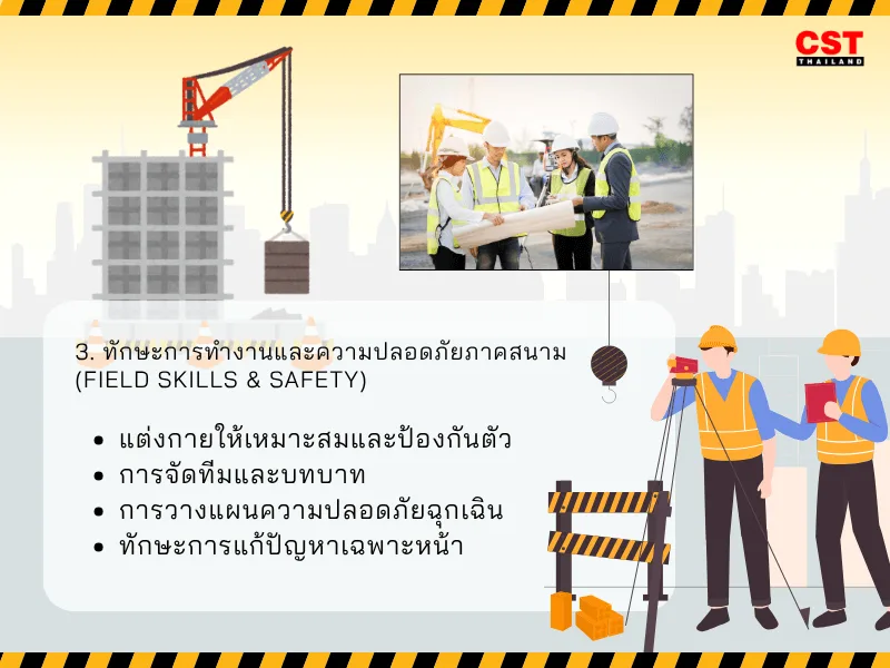 3. ทักษะการทำงานและความปลอดภัยภาคสนาม (Field Skills & Safety)