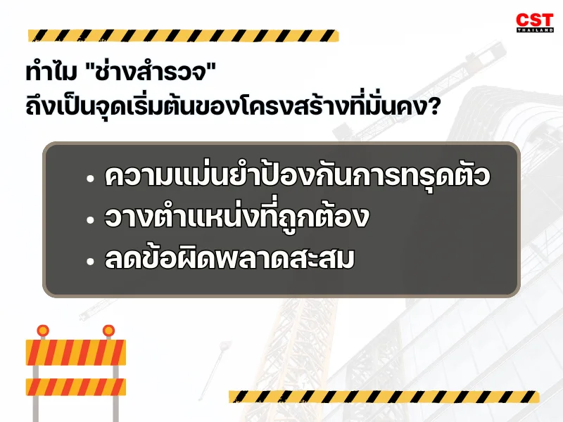 1. ทำไม "ช่างสำรวจ" ถึงเป็นจุดเริ่มต้นของโครงสร้างที่มั่นคง?