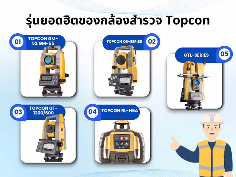 5 รุ่นยอดฮิตของกล้องสำรวจ Topcon