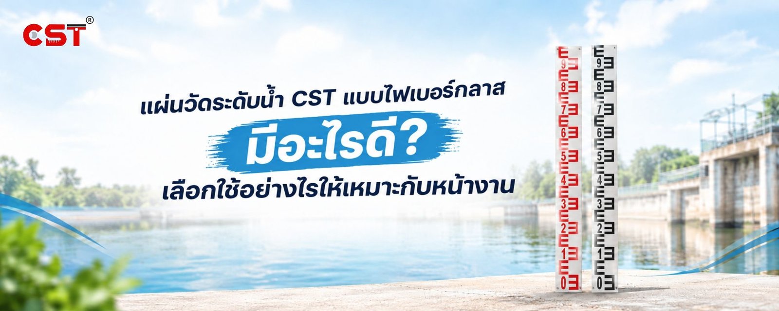 แผ่นวัดระดับน้ำ CST แบบไฟเบอร์กลาสมีอะไรดี? เลือกใช้อย่างไรให้เหมาะกับหน้างาน